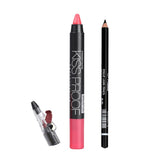 Max Long Lasting Waterproof Black Eyeliner Pencil+Lipstick Pen+Pencil Sharpener 04