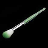 Fluffy Nail Art Brush Dust Clean UV Gel Powder Remover Rhinestone Handle Green