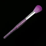 Fluffy Nail Art Brush Dust Clean UV Gel Powder Remover Rhinestone Handle Purple