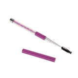 Max Rhinestones Eyebrow Eye Lash Curling Mascara Brush Applicator Wand Purple