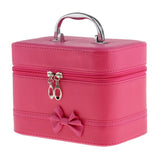 Max Portable Handbag Zipper Makeup Cosmetic Organizer Storage Case Box Rose Red