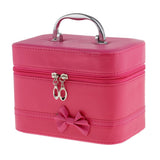 Max Portable Handbag Zipper Makeup Cosmetic Organizer Storage Case Box Rose Red