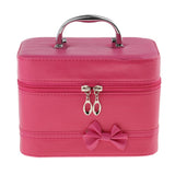 Max Portable Handbag Zipper Makeup Cosmetic Organizer Storage Case Box Rose Red