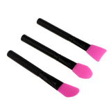 3x Soft Silicone Facial Neck Mask Mud Mixing Makeup Brushes Applicator Tool Rose Red