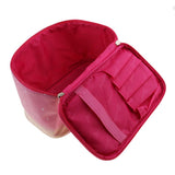 Max Travel Makekup Box Bag Cosmetic Pouch Holder Toiletry Organizer Zip Rose Red