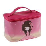 Max Travel Makekup Box Bag Cosmetic Pouch Holder Toiletry Organizer Zip Rose Red