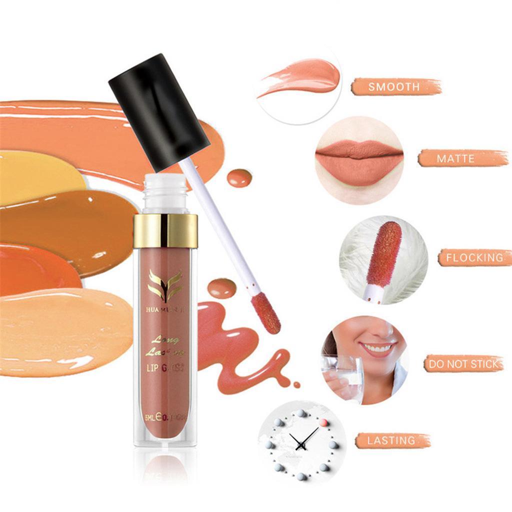 Maxbell Matte Moisturizing Lip Gloss Liquid Lipstick & 50 Disposable Lip Brush Wands - Aladdin Shoppers