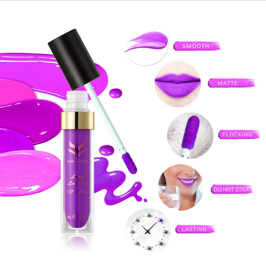 Maxbell Matte Lip Gloss Liquid Lipstick Long Lasting & 50 Disposable Brush Wands 11# - Aladdin Shoppers