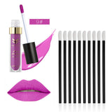 Maxbell Matte Lip Gloss Liquid Lipstick Long Lasting & 50 Disposable Brush Wands 9# - Aladdin Shoppers