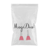 Max 2Pcs Soft Silicone Facial Mask Mud Mixing Brushes Clear Handle Pink