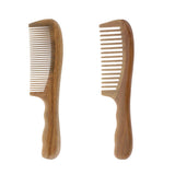 Green Sandalwood Comb Beard Hair Massage Wooden Comb Anti-static Fine Teeth