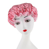 Maxbell Waterproof Bath Cap Bathing Hat Double Layer Shower Cap Women Salon Hair Hat Pink - Aladdin Shoppers