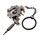 Max Alloy Tattoo Gun Keychain Mini Tattooing Machine Necklace Pendant Decoration Black D