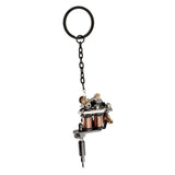 Max Alloy Tattoo Gun Keychain Mini Tattooing Machine Necklace Pendant Decoration Black D