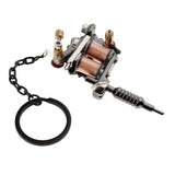 Max Alloy Tattoo Gun Keychain Mini Tattooing Machine Necklace Pendant Decoration Black D