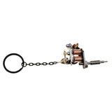 Max Alloy Tattoo Gun Keychain Mini Tattooing Machine Necklace Pendant Decoration Silver G