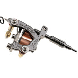 Max Alloy Tattoo Gun Keychain Mini Tattooing Machine Necklace Pendant Decoration Silver G