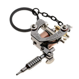 Max Alloy Tattoo Gun Keychain Mini Tattooing Machine Necklace Pendant Decoration Silver G