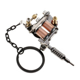 Max Alloy Tattoo Gun Keychain Mini Tattooing Machine Necklace Pendant Decoration Silver G