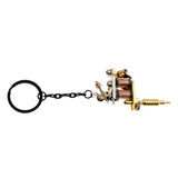 Max Alloy Tattoo Gun Keychain Mini Tattooing Machine Necklace Pendant Decoration Gold 1