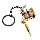 Max Alloy Tattoo Gun Keychain Mini Tattooing Machine Necklace Pendant Decoration Gold 1