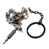 Max Alloy Tattoo Gun Keychain Mini Tattooing Machine Necklace Pendant Decoration Black 1