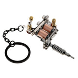 Max Alloy Tattoo Gun Keychain Mini Tattooing Machine Necklace Pendant Decoration Black 1