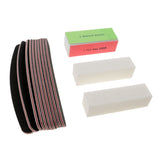 Max 13 Piece 4 Style Salon Nail Files Sanding Buffer for Nail Art Tips Polishing C-Black