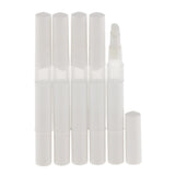 5pcs 3ml Empty Twist Pen Lip Gloss Nail Polish Eyelashes Tubes with Brush White