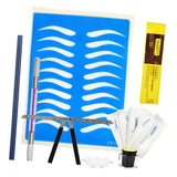 Max Permanent Makeup Kit Ruler Tattoo Pen Needle Practice Skin Ink Rings Pencil Purple