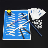 Max Permanent Makeup Kit Ruler Tattoo Pen Needle Practice Skin Ink Rings Pencil Purple
