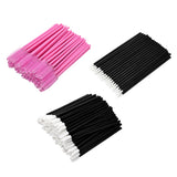 Max 150pcs Lip Eyeliner Eyelash Brush Mascara Makeup Wands Disposable Applicator Pink