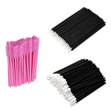 Max 150pcs Lip Eyeliner Eyelash Brush Mascara Makeup Wands Disposable Applicator Pink