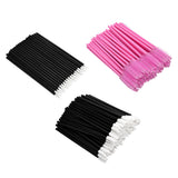Max 150pcs Lip Eyeliner Eyelash Brush Mascara Makeup Wands Disposable Applicator Pink