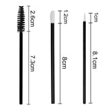Max 150pcs Lip Eyeliner Eyelash Brush Mascara Makeup Wands Disposable Applicator Black