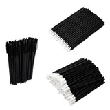 Max 150pcs Lip Eyeliner Eyelash Brush Mascara Makeup Wands Disposable Applicator Black