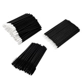 Max 150pcs Lip Eyeliner Eyelash Brush Mascara Makeup Wands Disposable Applicator Black