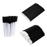 Max 150Pcs Disposable Eyelash Mascara Wands Lip Eyeliner Makeup Brush Kit Black