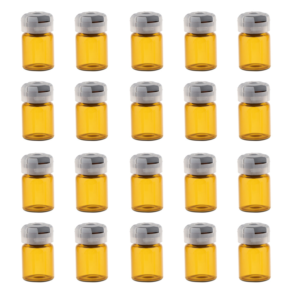 20x Empty Sterile Glass Sealed Serum Vials Liquid Containers 5ml