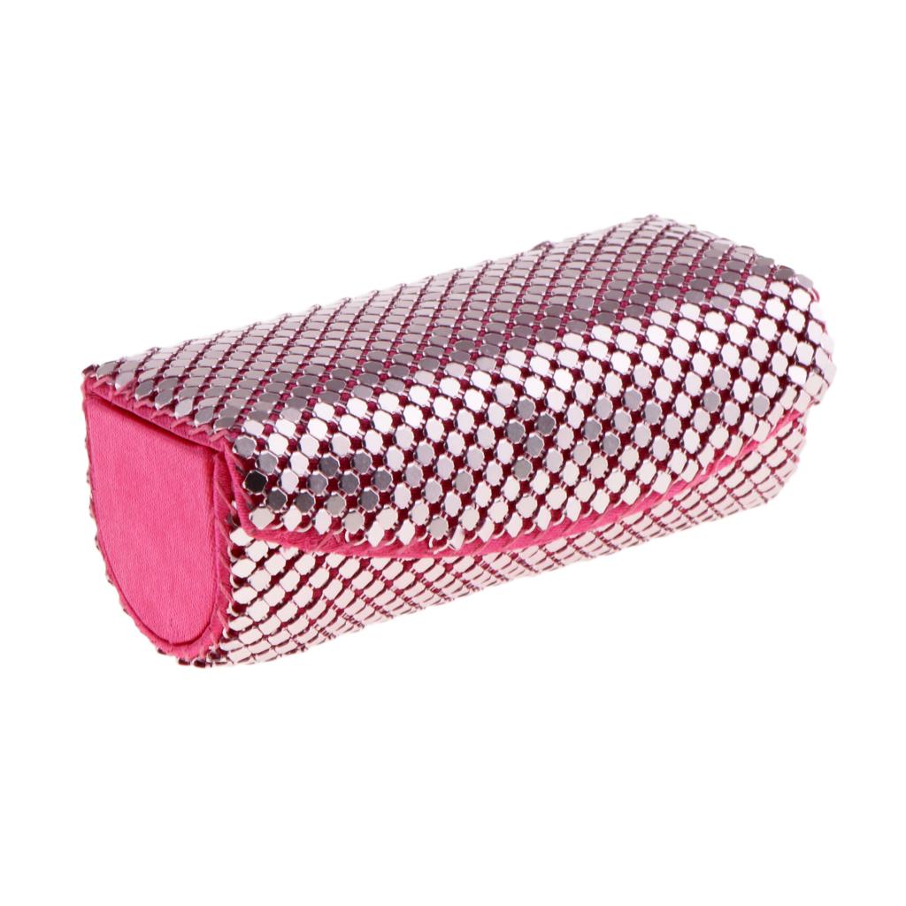 Max Lipstick Case Holder Organizer Bag Purse Lipgloss Storage W/ Mirror Pink