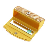 Max Lipstick Case Holder Organizer Bag Purse Lipgloss Storage W/ Mirror Gold