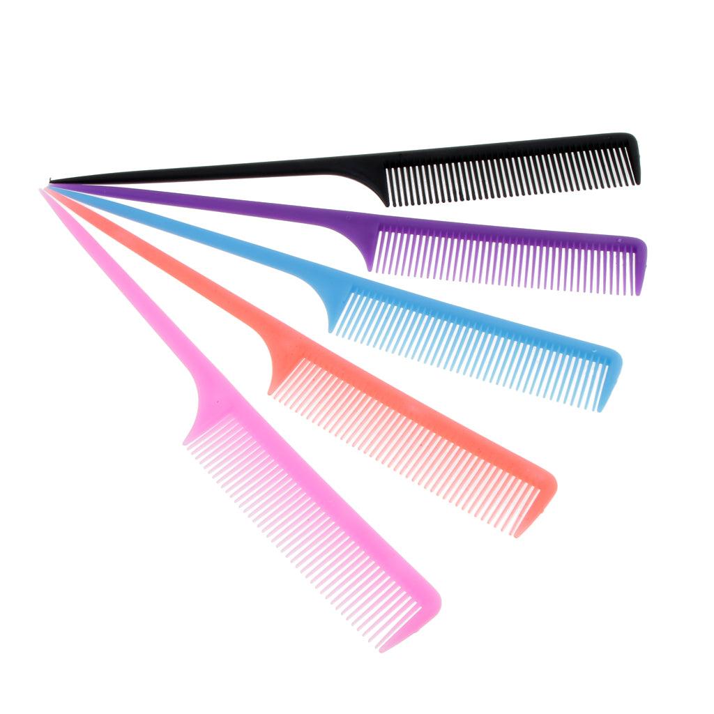 Maxbell 5x Hair Comb Salon Brush Styling Hairdressing Rat Tail Pin PVC Comb Tool - Aladdin Shoppers