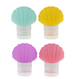 Max 2 Pieces Silicone Empty Travel Cream Shampoo Lotion Bottle 40ml Purple+Pink