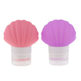 Max 2 Pieces Silicone Empty Travel Cream Shampoo Lotion Bottle 40ml Purple+Pink