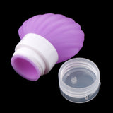 Max 2 Pieces Silicone Empty Travel Cream Shampoo Lotion Bottle 40ml Purple+Pink
