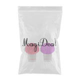 Max 2 Pieces Silicone Empty Travel Cream Shampoo Lotion Bottle 40ml Purple+Pink