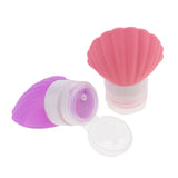 Max 2 Pieces Silicone Empty Travel Cream Shampoo Lotion Bottle 40ml Purple+Pink