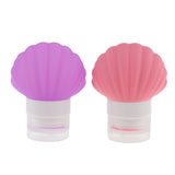 Max 2 Pieces Silicone Empty Travel Cream Shampoo Lotion Bottle 40ml Purple+Pink