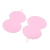 2 Pieces Silicone Sponge Non-Stick Multi-use Cleaning Magic Scrubber Pink