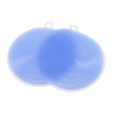 Max 2 Pieces Kitchen Silicone Sponge Dish Washing Scrubber Brush Blue